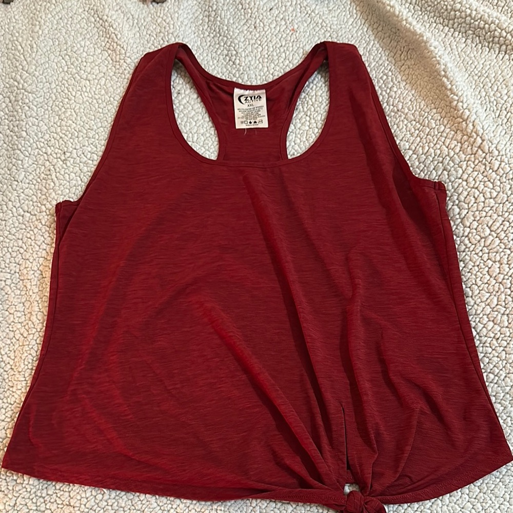 Zyia Red Sleeveless Tie Front Tank Top XXL
